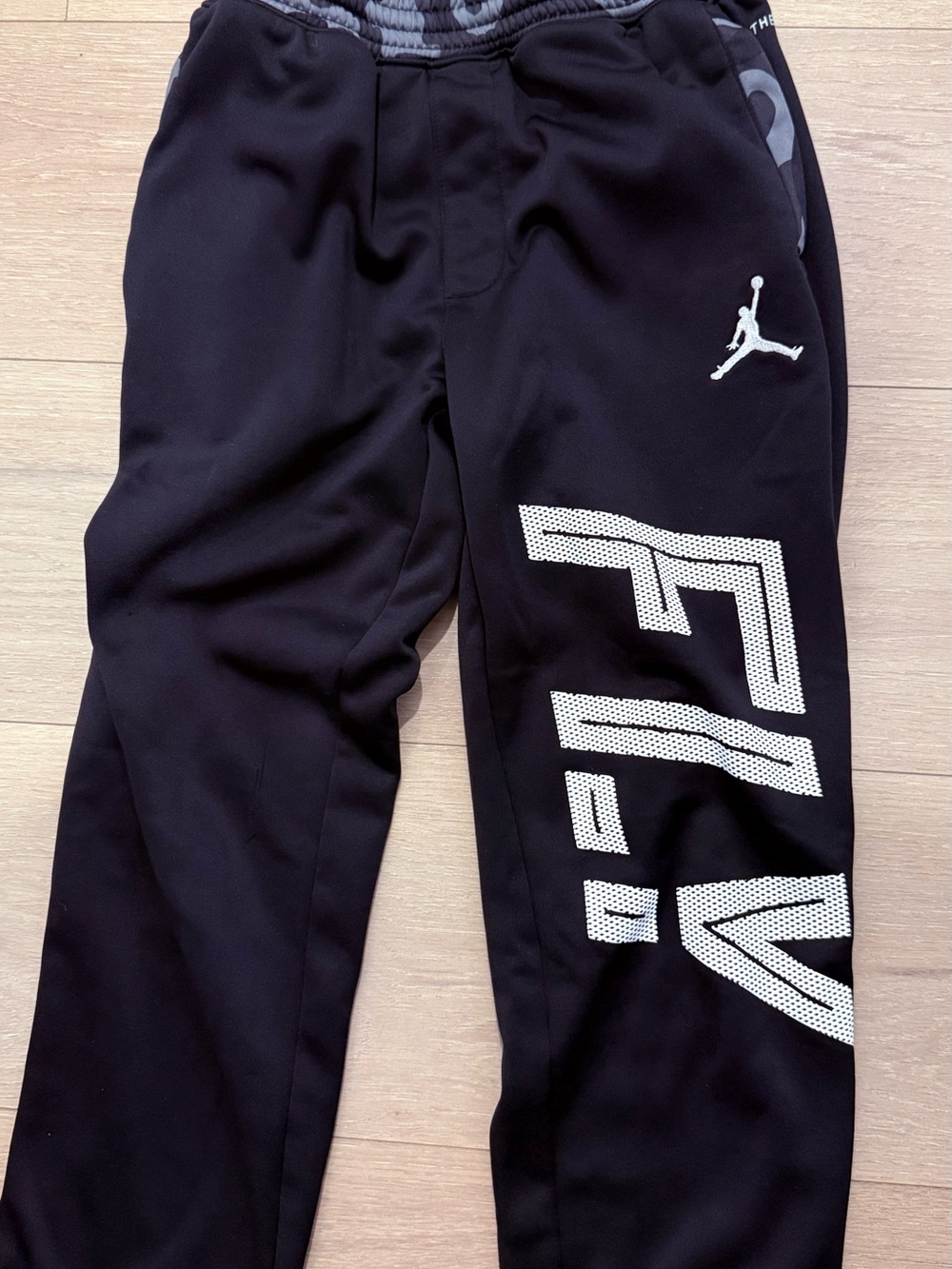 Jordan Black Joggers with White Logo and Graphic